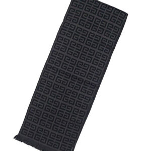 Givenchy Monogram Black & Gray Wool Scarf